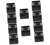 TOYANDONA 10pcs Microphone Mic Flag Station Square Cube Shaped Interview Mic Microphone Logo Portable Abs Injection Square Flag Station Logo for Dj and Arm Desk Mount