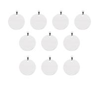 TOYANDONA 10Pcs Military Style Blank Tags Pendant Set 3Cm Titanium Steel Dog Tag Charms for Stamping Engraving Stainless Steel for Jewellery Making Craft