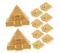 TOYANDONA 10pcs Mini Egyptian Pyramid Figurines Resin Miniature Statues for Home Decor Garden Landscape Design Ancient Pyramid Sculpture for Balcony Desktop Display