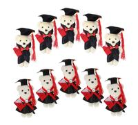 TOYANDONA 10pcs Mini Graduation Bear Ornaments DIY Bouquet Decoration Flexible Standing Bear Dolls for Graduation Party for School Celebration