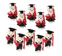 TOYANDONA 10pcs Mini Graduation Bear Ornaments DIY Flower Bouquet Materials Male Female Bears for Graduation Party Decorations and Easy to Use Keepsake Gifts