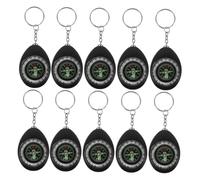 TOYANDONA 10pcs Mini Pocket Compass Keychain Compact Outdoor Navigation Tools with Key Ring Accurate Survival Sports Compass for Hiking Camping Backpacking and Travel