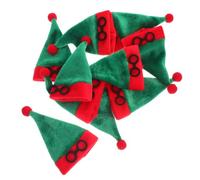 TOYANDONA 10pcs Mini Santa Hats for Wine Bottles Soft Lint Material Wine Bottle Toppers Festive Party Decorations DIY Christmas Craft Accessories for Tableware and Doll Ornaments