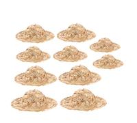TOYANDONA 10pcs Mini Straw Craft Hats Natural Woven Cowboy Sombrero Caps for DIY Dollhouse Decorations Rustic Vintage Style Miniature Hats for Fiesta and Tea Party Crafts