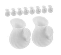 TOYANDONA 10pcs Mini White Artistic Vases with Handle for Dollhouse Miniature Scenes Flexible Arrangement Flower Holders for Mini Gardens Table Decoration Craft Projects Detailed Small Scale