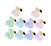 TOYANDONA 10pcs Miniature Flamingo Figurines Glowing Animals Statue for Moss Landscape Flamingo Adornments