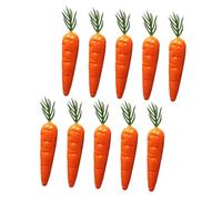 TOYANDONA 10pcs Miniature Simulation Carrots with Leaves Lifelike Fake Vegetable Models for Dollhouse Decor Photo Props and Artistic Display