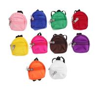 TOYANDONA 10pcs Miniature Zipper Backpacks for Dolls Dollhouse Accessories with Functional Zippers for Pretend Play and Organizational Skills Development