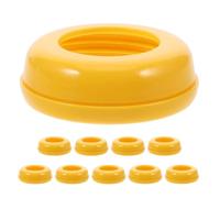 TOYANDONA 10pcs Reusable Yellow Pp Wide Neck Bottle Collar Replacement Ring with Airtight Screw-on Design for Easy Attachment and Cleaning