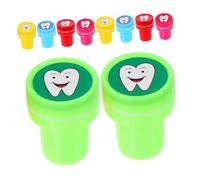 TOYANDONA 10pcs Self Inking Cartoon Teeth Stamps for Portable Plastic Stampers for Party Favors Classroom Rewards and Educational Activities Fun Crafting Tool for Boys
