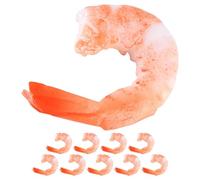 TOYANDONA 10pcs Simulation Cooked Shrimp Imitation Food Figurine for Seafood Restaurant Display Lifelike Fake Shrimp Pretend Play for Parties Photography Educational Prop