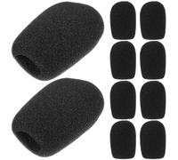 TOYANDONA 10pcs Sponge Microphone Covers Windscreens 55x38x16mm Foam Mic Windscreen for Headset and Handheld Microphones Wind Protection for Conference and Live Sound Use