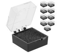 TOYANDONA 10pcs Square Jewelry Display Boxes, Acrylic Badge Storage Case with Sponge, Smooth to Touch and Versatile Solution for Showcasing Small Accessories, for Jewellery Shop Or Bedroom