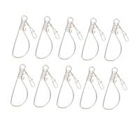 TOYANDONA 10Pcs Stainless Steel Fishing Stringer with Spring Lock Portable Fish Clip for Outdoor Fishing Metal Alive Fish Hooks Lock Device for Men