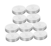 TOYANDONA 10pcs Stainless Steel Jar Lids with Straw Hole Screw Sealing Covers Airtight Canning Lids for Wide Mouth Jars Kitchen Storage and Cold Drinks