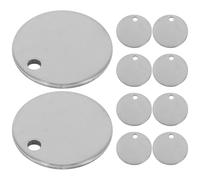 TOYANDONA 10Pcs Stainless Steel Round Blank Dog Tags 20Mm Flat Metal Stamping Blanks for Pet Id Engraving DIY Jewelry Pendant Set