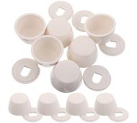 TOYANDONA 10pcs Toilet Bolt Covers Decorative Round Plastic Push-on Caps with Washers, White, for Bathroom Decorations