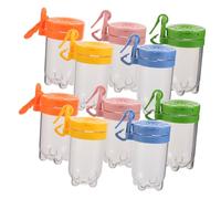 TOYANDONA 10pcs Transparent Insect Observation Jars with Flip-lid and Hanging Loop Portable Plastic Bug Specimen Collectors for Outdoor Exploration and Backyard Science Learning Kit