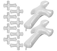 TOYANDONA 10PCS White Cross Baptism Balloons for Christening First Communion Religious Party Decorations Church God Bless Outdoor Memorial