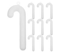 TOYANDONA 10pcs White Foam Christmas Crutch Pendants for Xmas Tree Hanging Decorations, Simple Artistic Design, Creative and Unique Holiday Adornments for Mantelpiece and Party Use