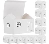 TOYANDONA 10pcs White House Shaped Favor Boxes 11.4x6.5x6cm Foldable Candy Cookie Packaging Boxes for Wedding Party Festival Treats
