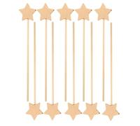TOYANDONA 10pcs Wooden Star Fairy Wand: Blank Unfinished Princess Wand Making Kit for DIY Coloring Garden Party Wedding Favor - Wood Festival Fairy Sticks