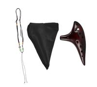 TOYANDONA 12-hole Medium c Ceramic Ocarina Flute, Straw-smoked Red Brown, Beginner and Student Portable Musical Instrument for Practice and Performance