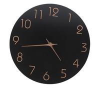 TOYANDONA 12 Inch Silent Wall Clock for Home Wall, Modern round Black Wooden Frame with Easy to Read Dial and Battery Compartment, for Kitchen and Living Room Décor