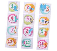 TOYANDONA 12 Months Baby Stickers Newborn Monthly Mile Card Baby Photo Prop Unique Keepsake Sticker Set