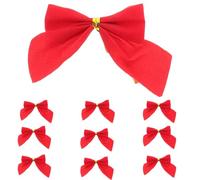 TOYANDONA 12 Pcs Christmas Mini Natural Burlap Bows - Classic Red Bows for Christmas Tree Crafts & Home Decoration And Wreath, Tree, Farmhouse, Holiday Decor