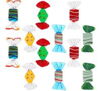 TOYANDONA 12 Pcs Mini Christmas Decoration Miniature Fake Candy Charms Decor DIY Crafts Embellishment Xmas Tiny Candy Ornaments for DIY Craft Making Scrapbooking Supplies