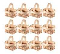 TOYANDONA 12 Pcs Mini Woven Wooden Baskets, 6.5cm Small Dollhouse Miniature Storage Baskets with Handles - Perfect for Dollhouse Decor, DIY Crafts, Wedding Favors, Micro Photography Decor