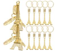 TOYANDONA 12 Pieces Eiffel Tower Keyring - 3d Eiffel Tower Keychain, Retro Adornment French Souvenirs Keychains, Mini Souvenirs, French Gift Decor, Cute Purse Charms for Women(gold)