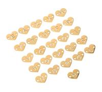 TOYANDONA 12Mm Gold Stainless Steel Hollow Heart Letter Pendant A-Z Double Hole Heart Charms for DIY Jewelry Making Craft Accessories
