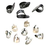 TOYANDONA 12pcs Adjustable Finger Guitar Playing Picks Finger Ring Set Metal Assorted Color Easy to Store Graininess for Personal Use and Long Time Practice