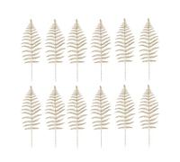 TOYANDONA 12pcs Artificial Boston Fern Bush Plant Faux Leaves Glitter Plants for Festivals Holidays Banquet Party Favors Decorations Golden