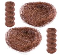 TOYANDONA 12pcs Bird Nest Art Craft Accessories Rustic Coffee Thread Nest Providing Sheltered Environment for Birds Pet Table Decoration for Christmas Festival