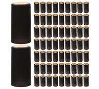 TOYANDONA 12pcs Black PVC Heat Shrink Capsules Wine Bottle Sealer with Tear Strips, Protective Seal Wrap for Bottles, for Home and Transport Use, 28mm X 60mm Size