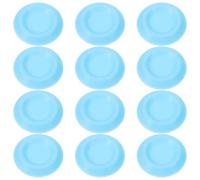 TOYANDONA 12pcs Blue Mini Insect Feeder Bowls for Roaches and Crickets - Small Plastic Food and Water Storage Dishes for Terrarium, Hermit Crab, and Reptile Feeding