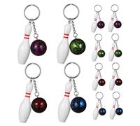 TOYANDONA 12pcs Bowling Keychains Mini Sports Key Rings Multi Purpose Bag and Key Pendants Decorative Bowling Sports Themed Party Favors