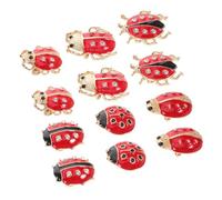TOYANDONA 12pcs Cartoon Ladybug Brooch Pins Alloy Rhinestone Insect Lapel Pins for Women Shirt Scarf Bag Accessories Creative Vintage Decorative Beetle Jewelry