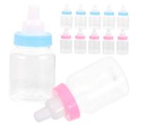 TOYANDONA 12pcs Cartoon Mini Feeding Bottles Shower Decorations Transparent Candy Feeder Style Favors for Party Gifts Blue Pink Bottles for Newborn Celebration