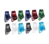 TOYANDONA 12pcs Celluloid Thumb Finger Guitar Picks Nail Plectrums Set for Right Hand 6 Colors Red White Black Light Blue Dark Blue Green Each 2pcs for Acoustic and Bass Guitar Playing