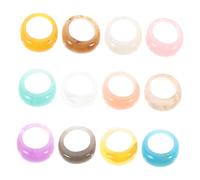 TOYANDONA 12pcs Chunky Resin Rings for Women Colorful Acrylic Geometric Fashionable Stackable Jewelry Comfortable Fit
