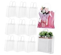 TOYANDONA 12pcs Clear PVC Tote Bags with Comfortable Handles Reusable Packing Bags for Party Favors Cosmetics Snacks for Travel Work Shopping