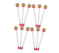 TOYANDONA 12pcs Colorful Drumsticks Boys and Girls Rainbow Foam Head Mallets Plastic Handles Percussion Sticks for Music Class Home School Use