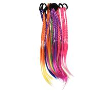TOYANDONA 12pcs Dirty Braid Hair Ties Rubber Bands for Boys and Girls Braided Extensions Ponytail Fake Braids for Carnival Cosplay Festival Random Color
