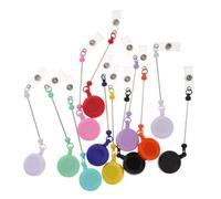 TOYANDONA 12Pcs DIY Beadable Badge Reels Retractable Badge Clips Iron Material Lanyard Rope for Nurse Id Card Holder with Swivel Accessory