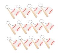 TOYANDONA 12pcs Double Sided Acrylic Baseball Pendant Keyrings Vibrant Sports Craft Kit for DIY Softball Decorative Hanging Charms