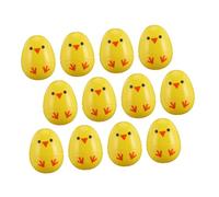 TOYANDONA 12pcs Easter Empty Eggshells Adorable Chicks Plastic Easter Egg Decorations for Parties Boys and Girls